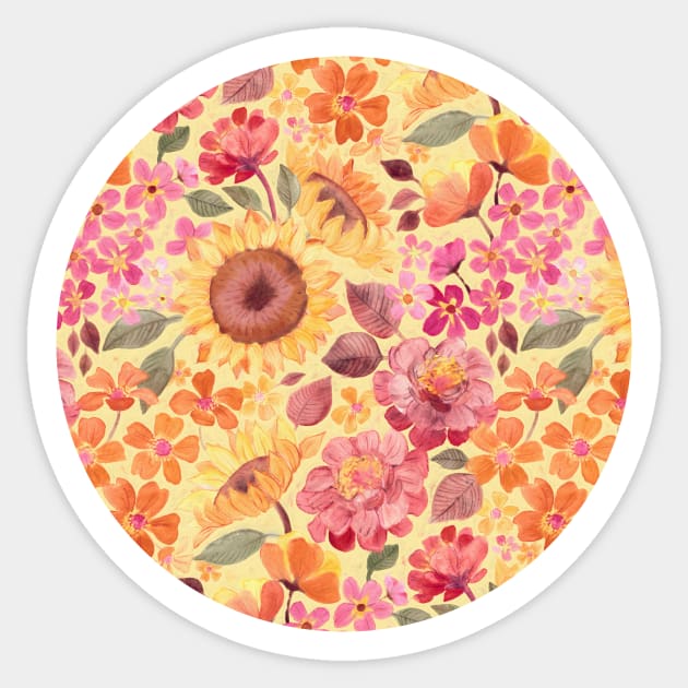 Happy Boho Sixties Floral Sticker by micklyn